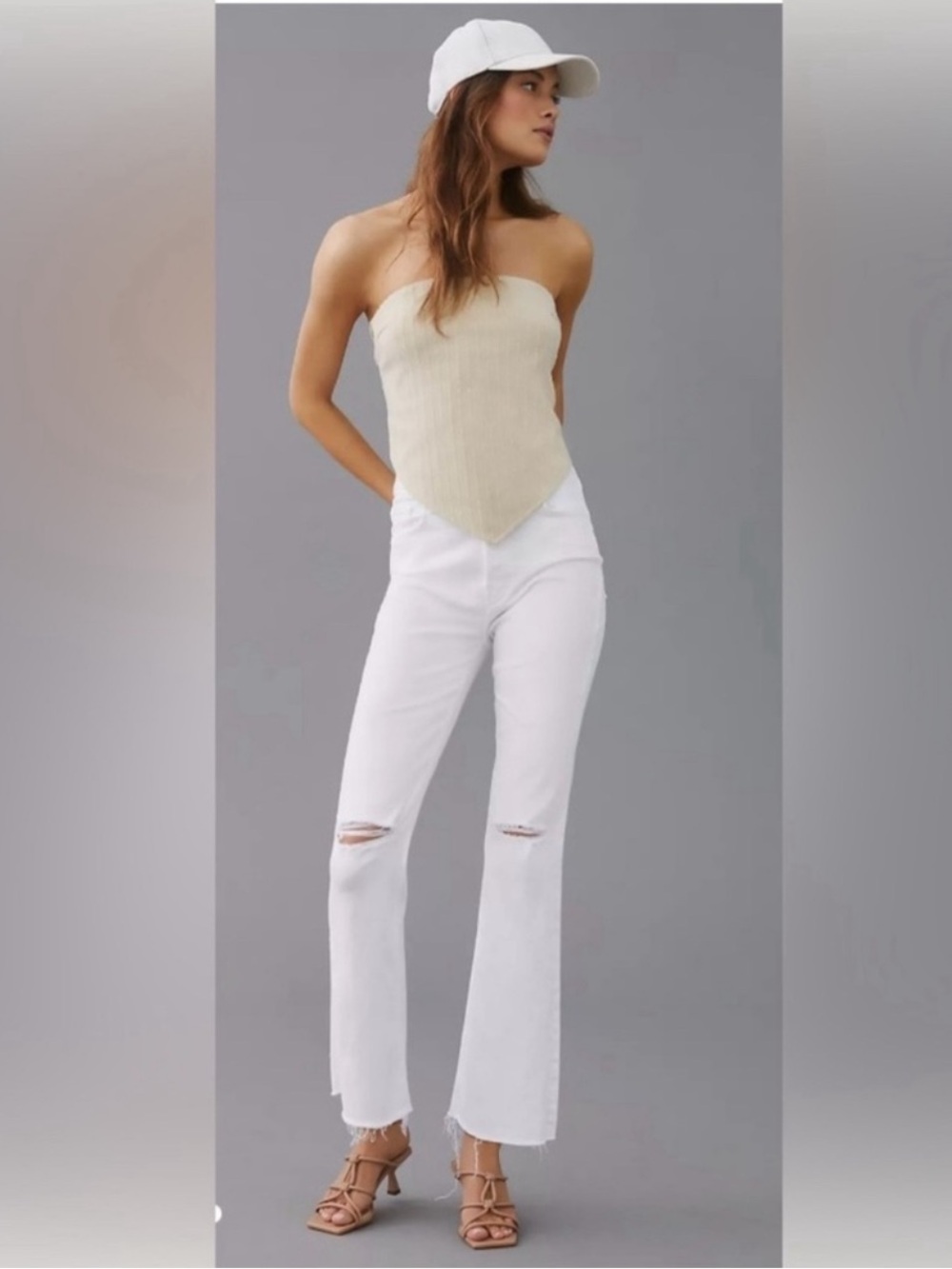 Mother THE TRIPPER ANKLE FRAY WASH: UNFAIREST OF
THEM ALL 29 White